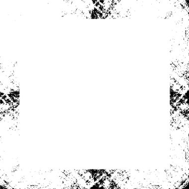 Beyaz arka planda siyah grunge kenarlık çerçevesi.
