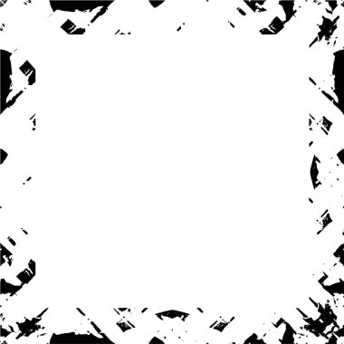 Beyaz arka planda siyah grunge kenarlık çerçevesi.