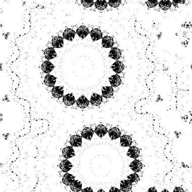 Soyut el çizimi siyah ve beyaz desenli kusursuz doku.