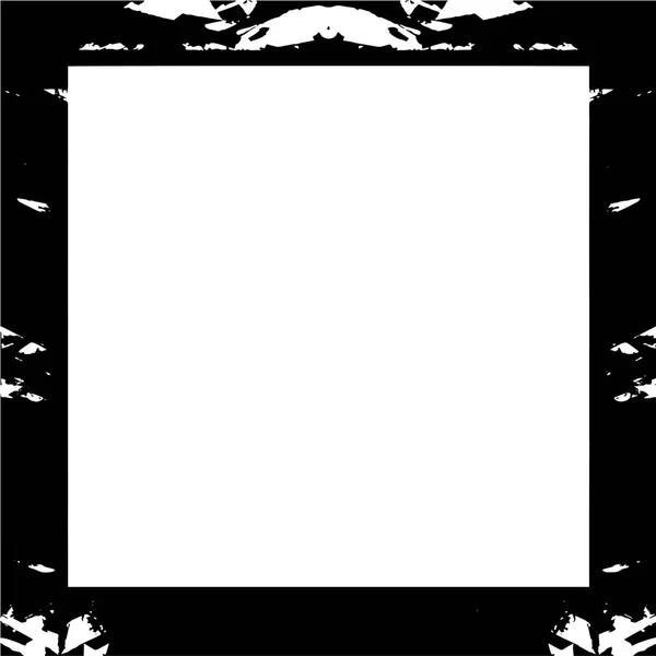 Abstrakcyjna Ramka Faktura Monochromatyczna Czarno Białe — Wektor stockowy