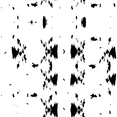 Grunge üst üste biniyor. Soyut siyah-beyaz vektör arkaplanı. Çatlaklarda, noktalarda, noktalarda kirli desenli tek renkli vintage yüzey.