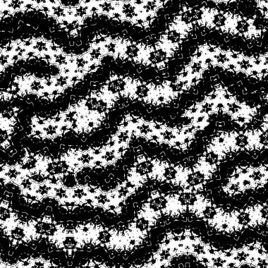 Grunge üst üste biniyor. Soyut siyah-beyaz vektör arkaplanı. Çatlaklarda, noktalarda, noktalarda kirli desenli tek renkli vintage yüzey.