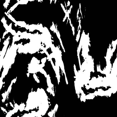 Grunge üst üste biniyor. Soyut siyah-beyaz vektör arkaplanı. Çatlaklarda, noktalarda, noktalarda kirli desenli tek renkli vintage yüzey.