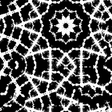 Grunge üst üste biniyor. Soyut siyah-beyaz vektör arkaplanı. Çatlaklarda, noktalarda, noktalarda kirli desenli tek renkli vintage yüzey.