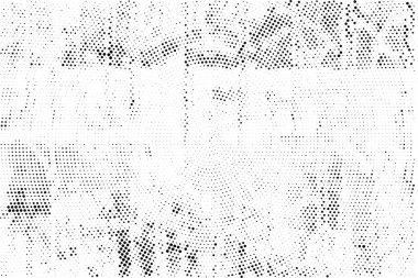 Yarım ton. Grunge kaplama dokusu. Beyaz arka planda noktalı doku. Üst üste dizayn et. Doğrusal sıkıntı örtüsü. solgunluk tek renk noktaları. pop