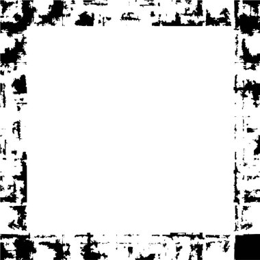 Kartpostallar için grunge çerçeve, paket. Tek renkli tasarım. vektör illüstrasyonu