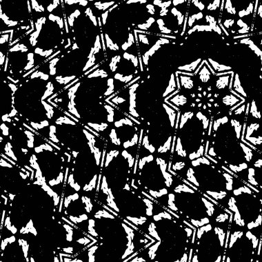 Soyut el çizimi elementlerle kusursuz desen.