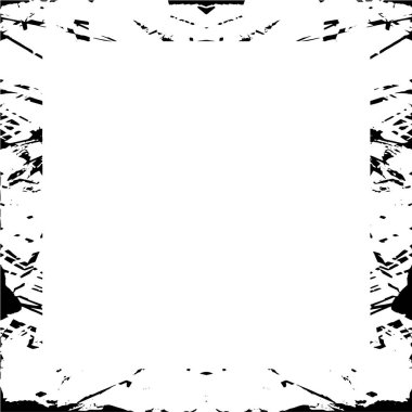 Sert siyah beyaz çerçeve. Grunge 'un geçmişi. Soyut doku etkisi. Vektör İllüstrasyonu.