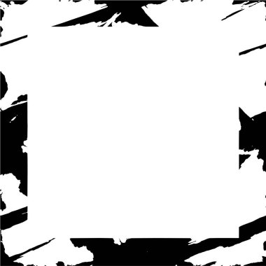 Sert siyah beyaz çerçeve. Grunge 'un geçmişi. Soyut doku etkisi. Vektör İllüstrasyonu.