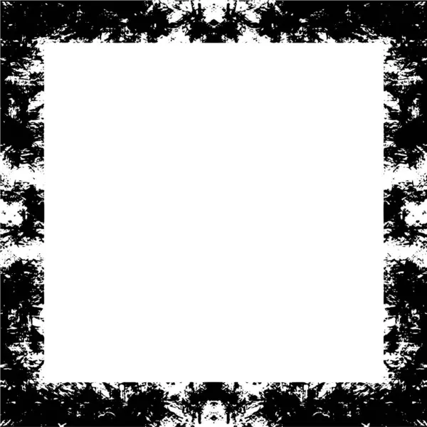 Grunge Frame Black Geometric Shapes — Stock Vector