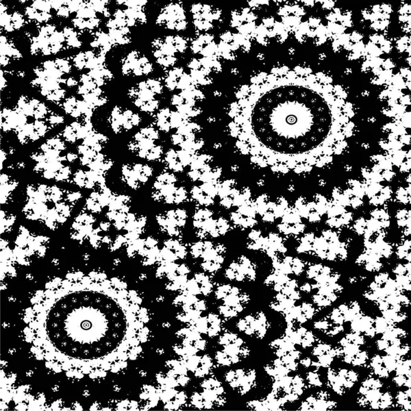 Nahtloses Blumenmuster Weißer Und Schwarzer Hintergrund Vektor — Stockvektor