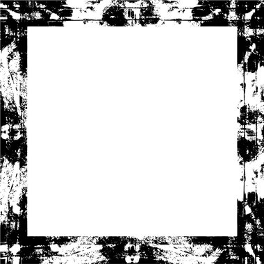 Beyaz arka planda siyah çerçeve. Grunge tarzında çerçevele. Vektör illüstrasyonu.
