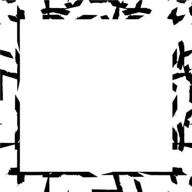 Beyaz arka planda siyah çerçeve. Grunge tarzında çerçevele. Vektör illüstrasyonu.