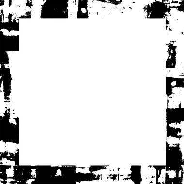 Beyaz arka planda siyah çerçeve. Grunge tarzında çerçevele. Vektör illüstrasyonu.