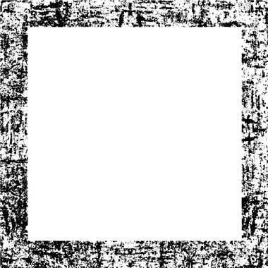 Grunge tarzında çerçevele. Beyaz arka planda siyah çerçeve. Vektör illüstrasyonu.