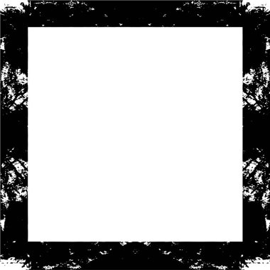 Sert siyah beyaz çerçeve. Grunge 'un geçmişi. Soyut doku etkisi. Vektör İllüstrasyonu. 