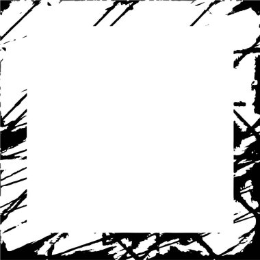 Sert siyah beyaz çerçeve. Grunge 'un geçmişi. Soyut doku etkisi. Vektör İllüstrasyonu. 