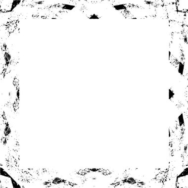 Sert siyah beyaz çerçeve. Grunge 'un geçmişi. Soyut doku etkisi. Vektör İllüstrasyonu. 