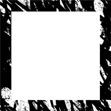 Sert siyah beyaz çerçeve. Grunge 'un geçmişi. Soyut doku etkisi. Vektör İllüstrasyonu. 