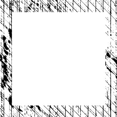 Sert siyah beyaz çerçeve. Grunge 'un geçmişi. Soyut doku etkisi. Vektör İllüstrasyonu. 