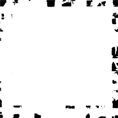 Sert siyah beyaz çerçeve. Grunge 'un geçmişi. Soyut doku etkisi. Vektör İllüstrasyonu. 