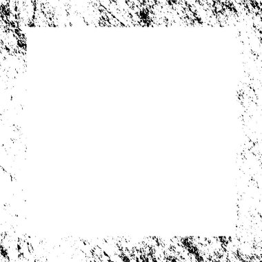 Sert siyah beyaz çerçeve. Grunge 'un geçmişi. Soyut doku etkisi. Vektör İllüstrasyonu. 