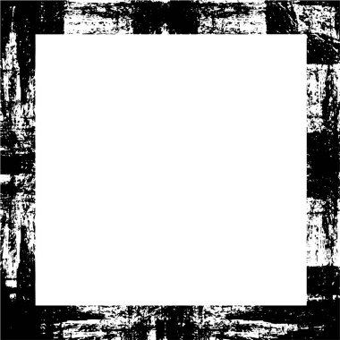 Sert siyah beyaz çerçeve. Grunge 'un geçmişi. Soyut doku etkisi. Vektör İllüstrasyonu. 