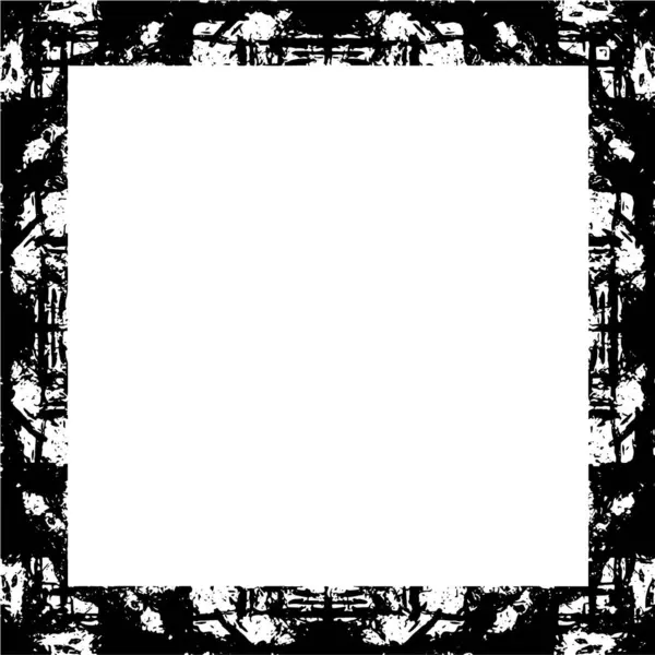 Rámeček Grunge Stylu Černý Rám Bílém Pozadí Vektorová Ilustrace — Stockový vektor