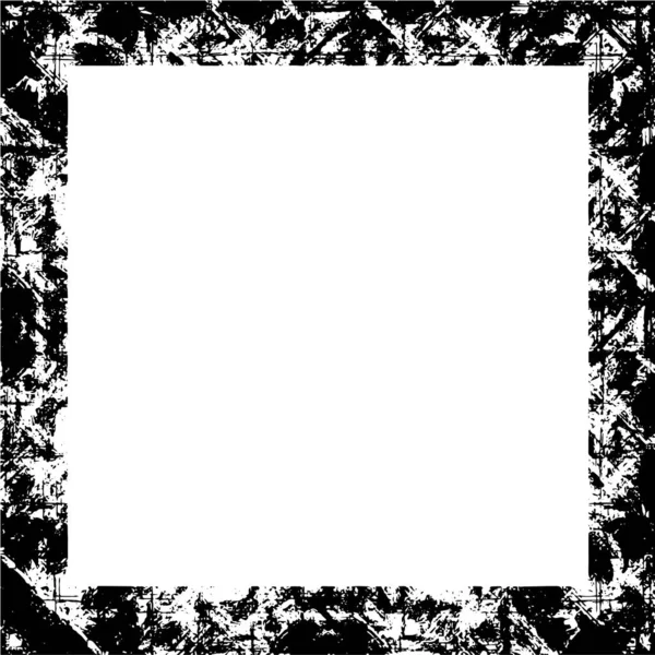 Drsný Černý Bílý Rám Grunge Pozadí Abstraktní Texturovaný Efekt Vektorová — Stockový vektor