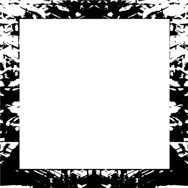 Cornice Ruvida Bianco Nero Sfondo Grunge Effetto Strutturato Astratto Illustrazione — Vettoriale Stock