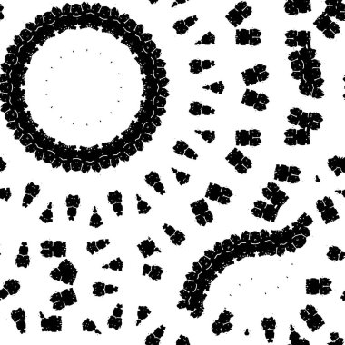 Beyaz arkaplanda siyah çiçek çemberi
