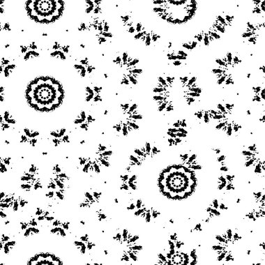 Siyah ve beyaz bir çiçek desenli