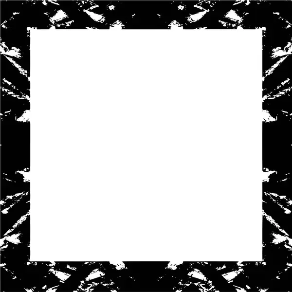 Ilustrasi Bingkai Monokrom Kasar Latar Belakang Grunge Efek Tekstur Abstrak - Stok Vektor