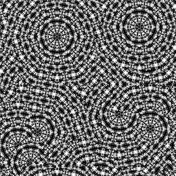 抽象的な円のシームレスなモノクロパターン — ストックベクタ