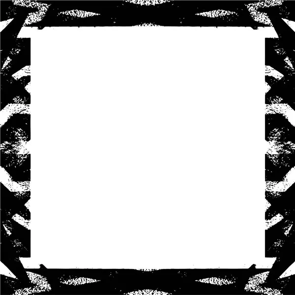Černá Bílá Monochromatický Starý Grunge Vintage Ošlehaný Rám Abstraktní Starožitné — Stockový vektor