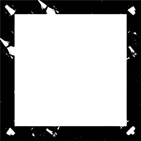 Черно Белая Монохромная Старинная Гранжевая Выветриваемая Рамка Абстрактная Антикварная Текстура — стоковый вектор