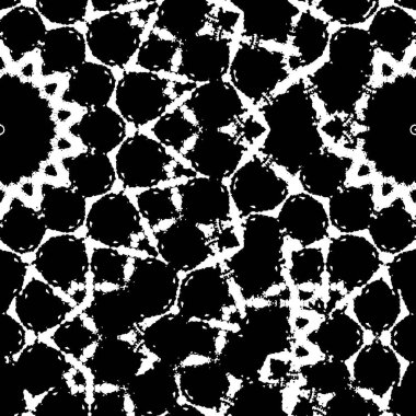 Bir sürü yıldızı olan siyah beyaz bir desen.