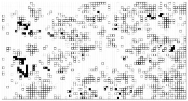Kare elementlerle soyut arkaplan. vektör çizimi tasarımı