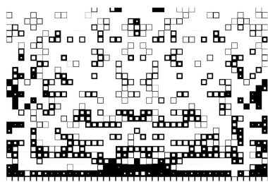 Siyah beyaz arka plan ve kareler. Soyut geometrik bileşim. vektör tasarımı
