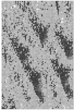 kare simgesine dayalı piksel mozaiği. siyah ve beyaz soyut doku arkaplanı 
