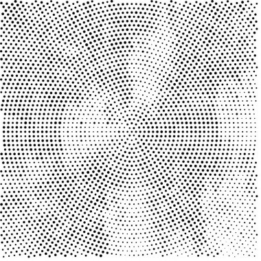 Yarım ton. Modern geometrik doku. Noktalı arka plan. Noktalı doku. Üst üste koy. İmdat çizimi. Doğrusal tasarım. Çember noktaları. monokrom.