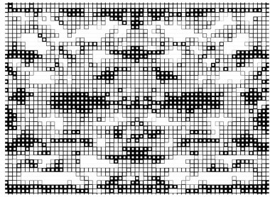 Siyah ve beyaz bir resmin çapraz dikiş deseni