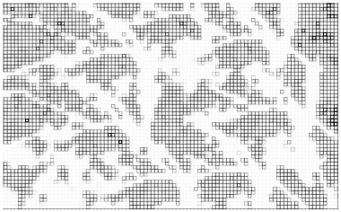 Güney Afrika 'nın kare şeklinde dizayn edilmiş noktalı haritası. Güney Afrika 'nın haritası ülkenin düzenlenmiştir. Vektör kolajı. noktalı yarım ton