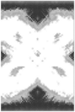 Kare desenli siyah beyaz bir fotoğraf