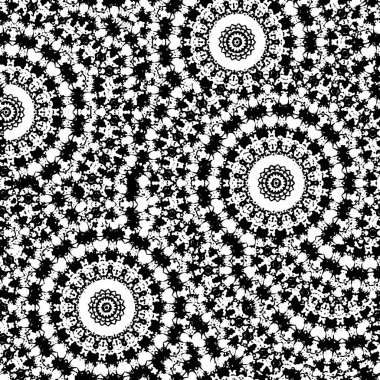 Dairesel dizaynlı siyah beyaz desen