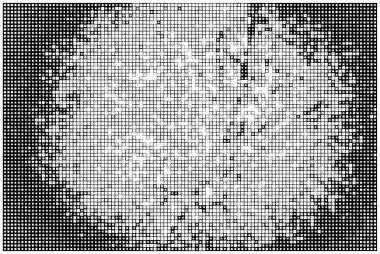 Kare desenli siyah beyaz bir fotoğraf