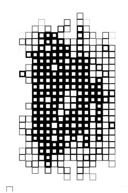 Yarım tonlu arka plan. pikselli siyah beyaz vektör