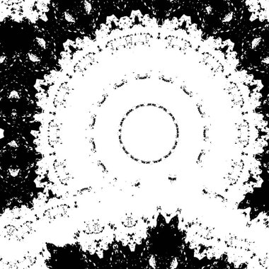 dairesel siyah ve beyaz vektörsüz desen