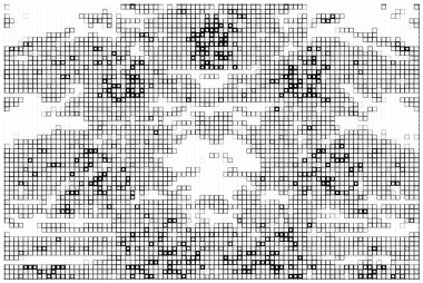 Yarı ton deseni. Beyaz arkaplanda soyut mozaik.