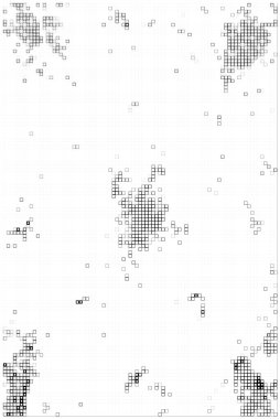 Yarı ton deseni. Beyaz arkaplanda soyut mozaik.